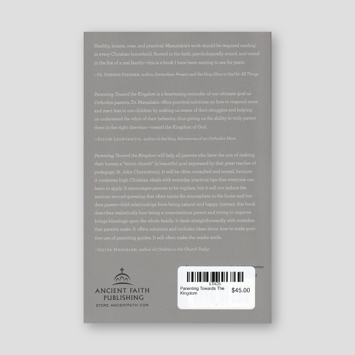 Parenting Towards The Kingdom — back cover