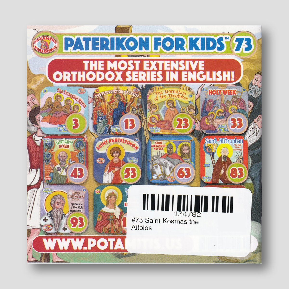 #73 Saint Kosmas the Aitolos — back cover