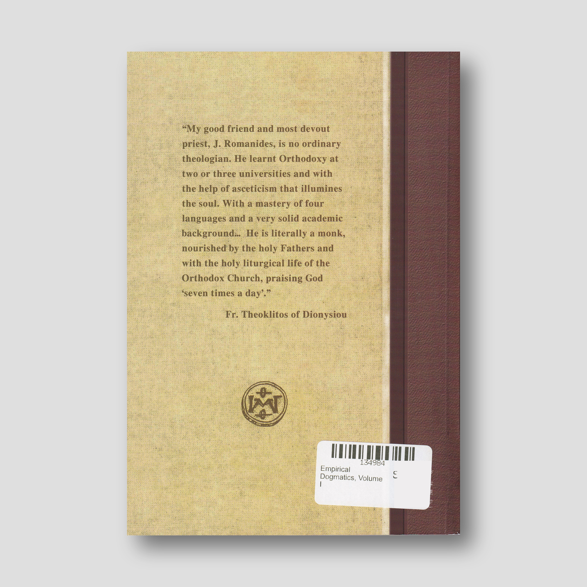 Empirical Dogmatics, Volume I — back cover