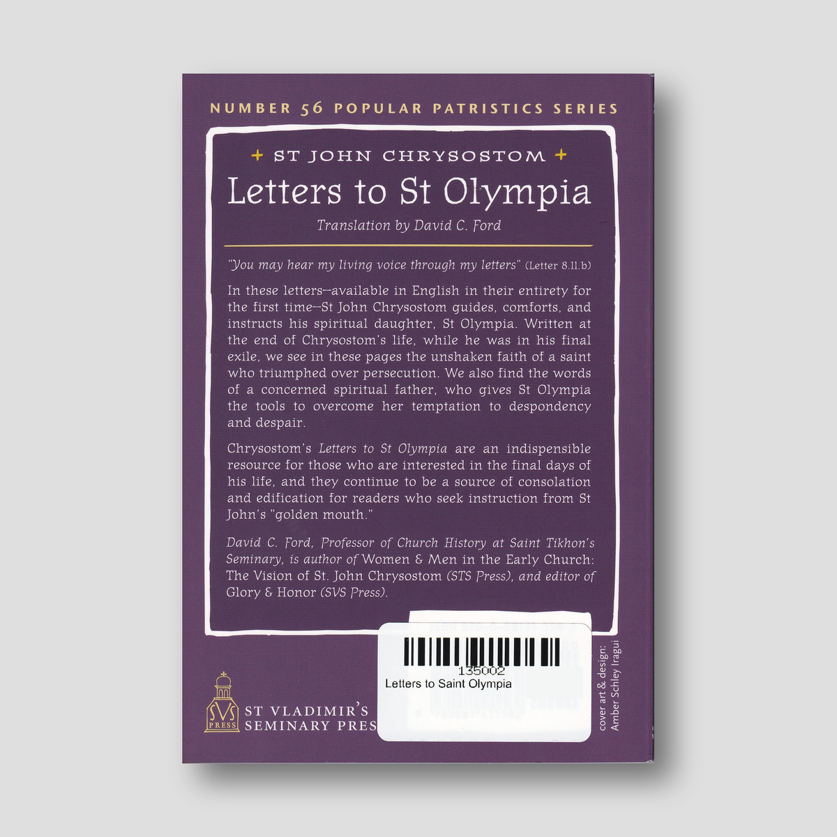 Letters to Saint Olympia — back cover