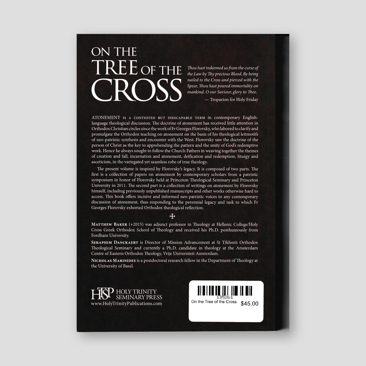 On the Tree of the Cross — back cover