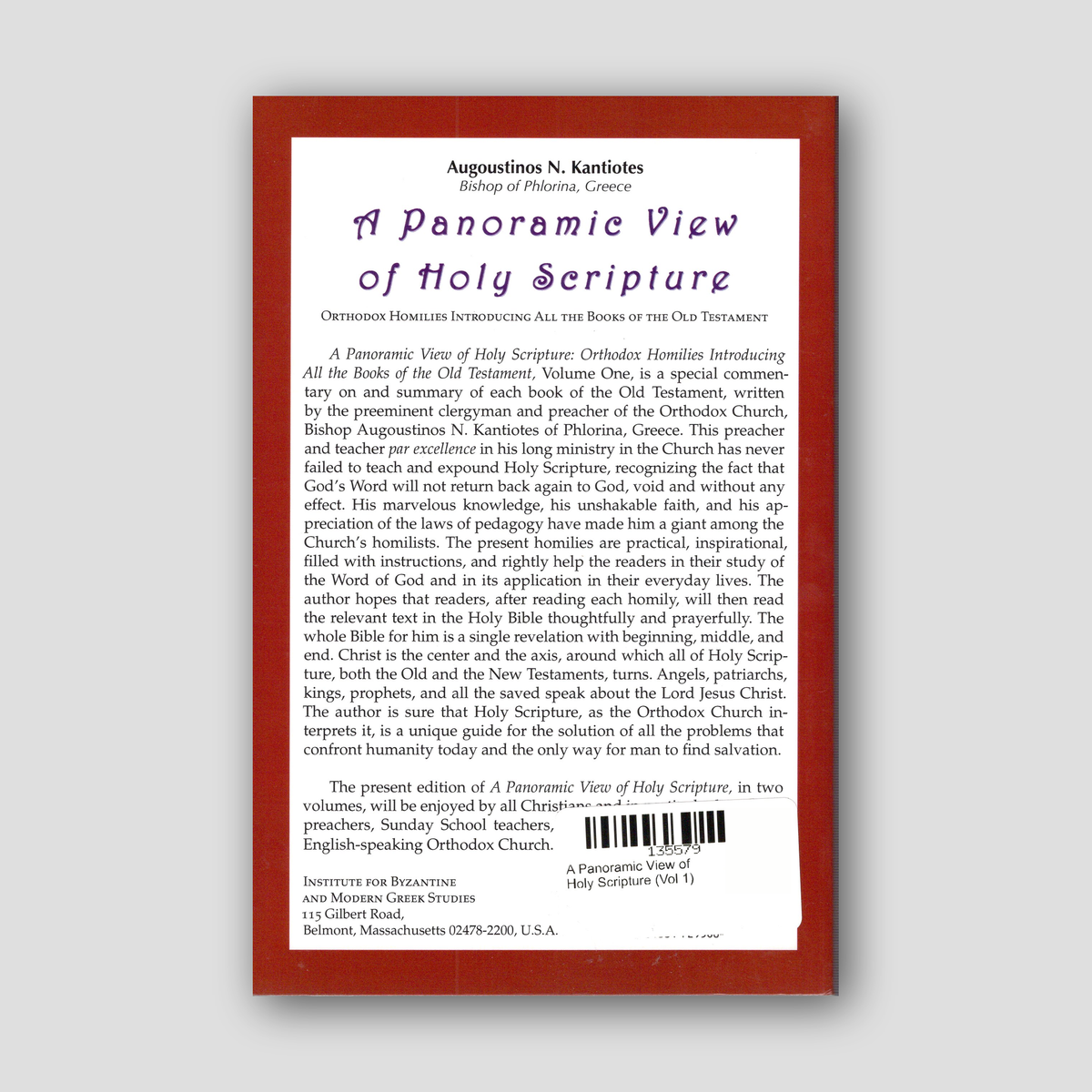 A Panoramic View of Holy Scripture (Vol 1) — back cover