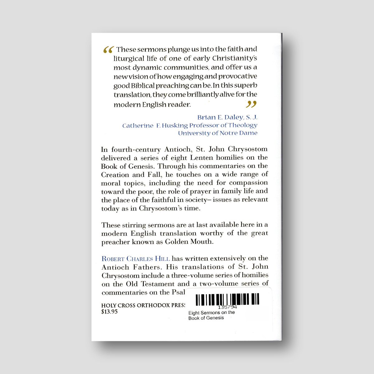 Eight Sermons on the Book of Genesis — back cover