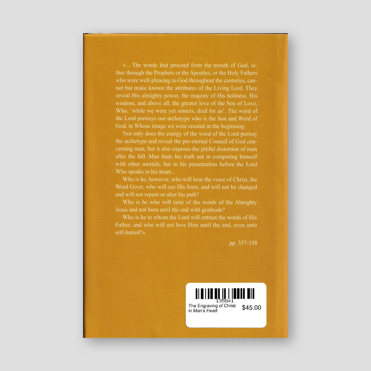 The Engraving of Christ in Man’s Heart — back cover