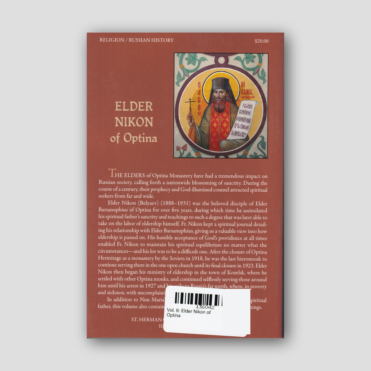 Vol. 9: Elder Nikon of Optina — back cover