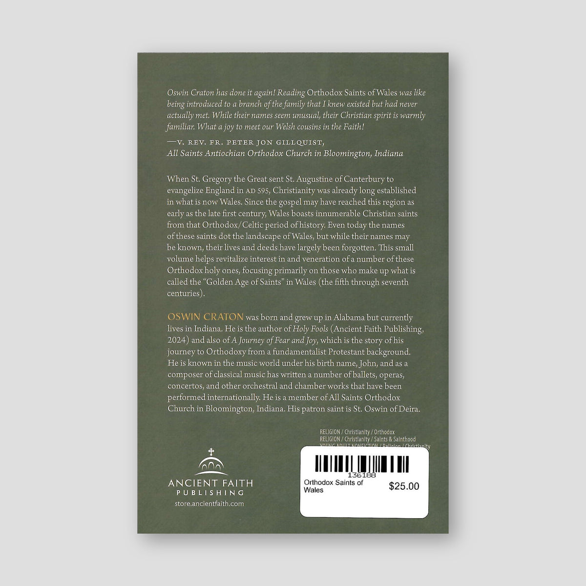 Orthodox Saints of Wales — back cover