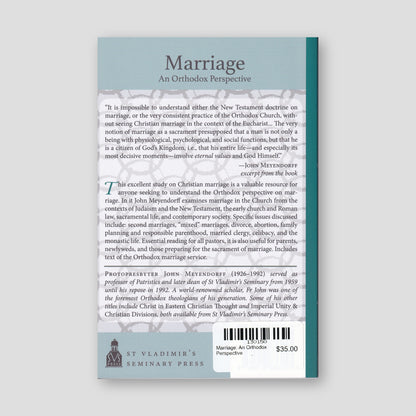 Marriage: An Orthodox Perspective — back cover