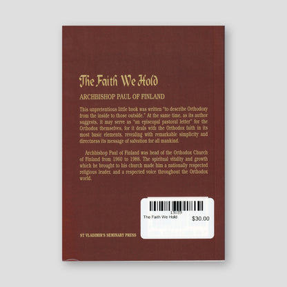 The Faith We Hold — back cover