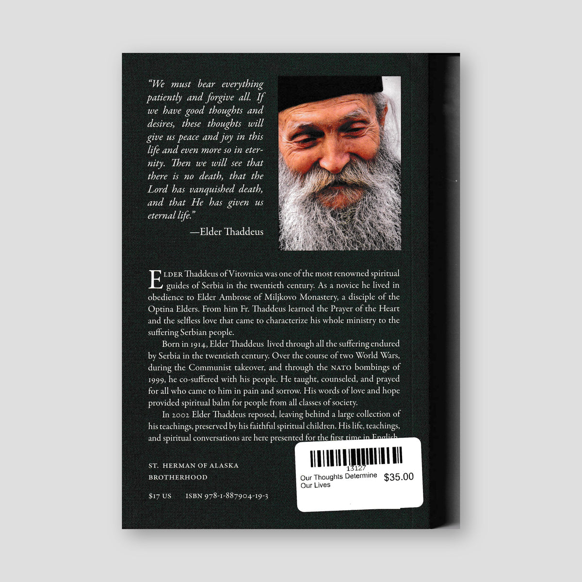 Our Thoughts Determine Our Lives — back cover
