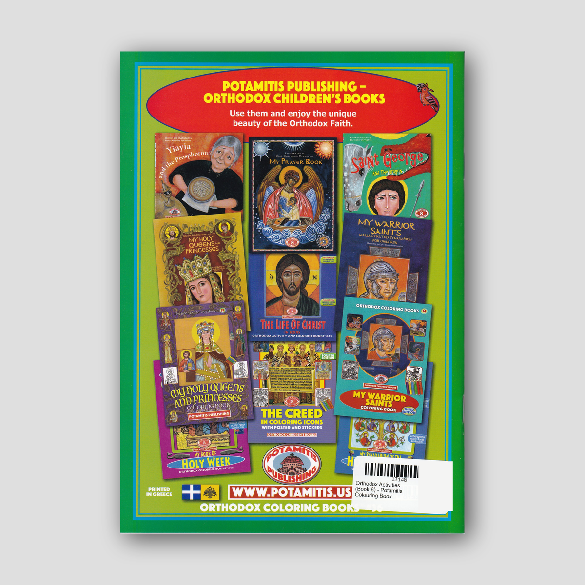 Orthodox Activities (Book 6) - Potamitis Colouring Book — back cover