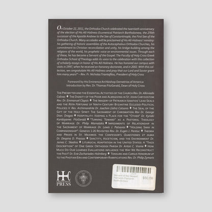 Servant of the Gospel: Patriarch Patriarch Bartholomew — back cover