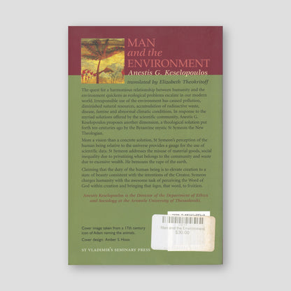 Man and the Environment — back cover