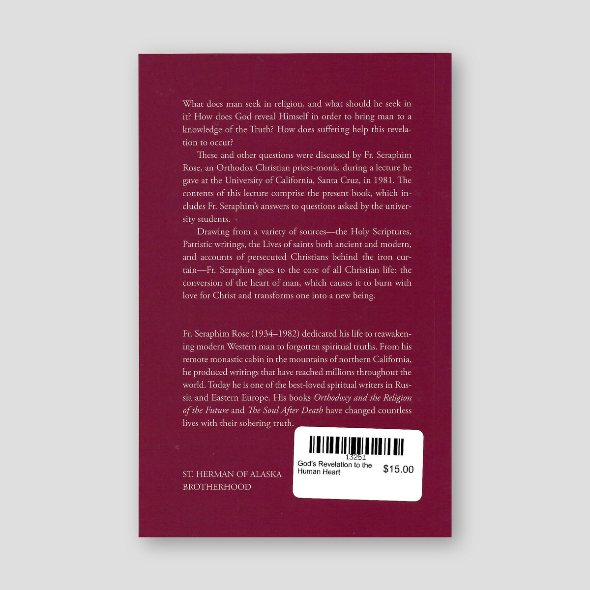 God's Revelation to the Human Heart — back cover