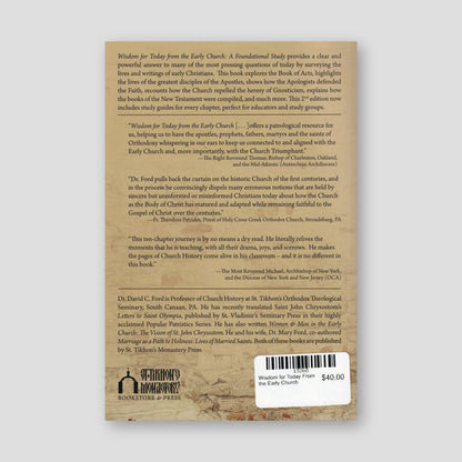 Wisdom for Today From the Early Church — back cover
