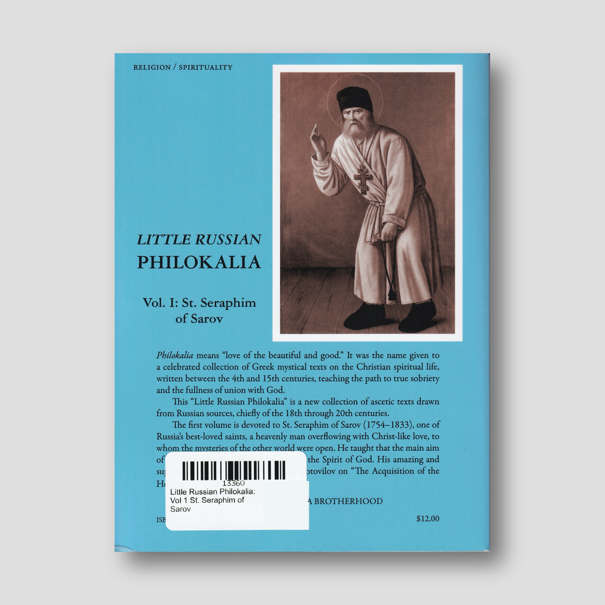 Little Russian Philokalia: Vol 1 St. Seraphim of Sarov — back cover