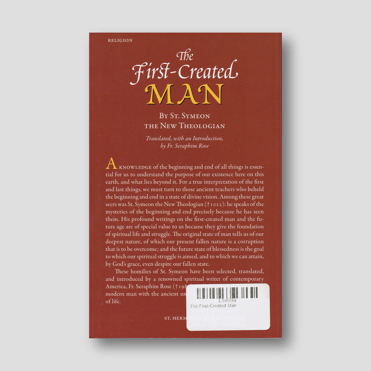 The First-Created Man — back cover
