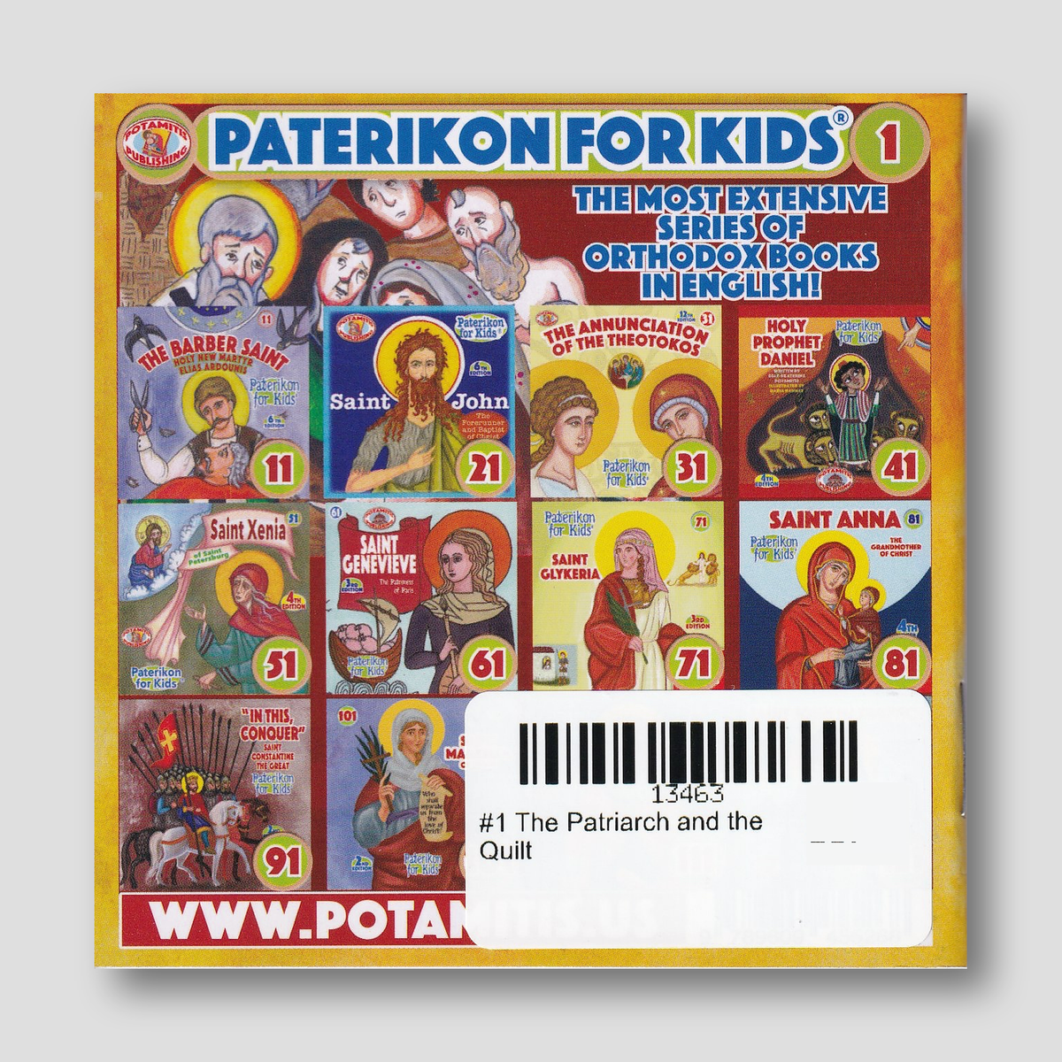 #1 The Patriarch and the Quilt — back cover