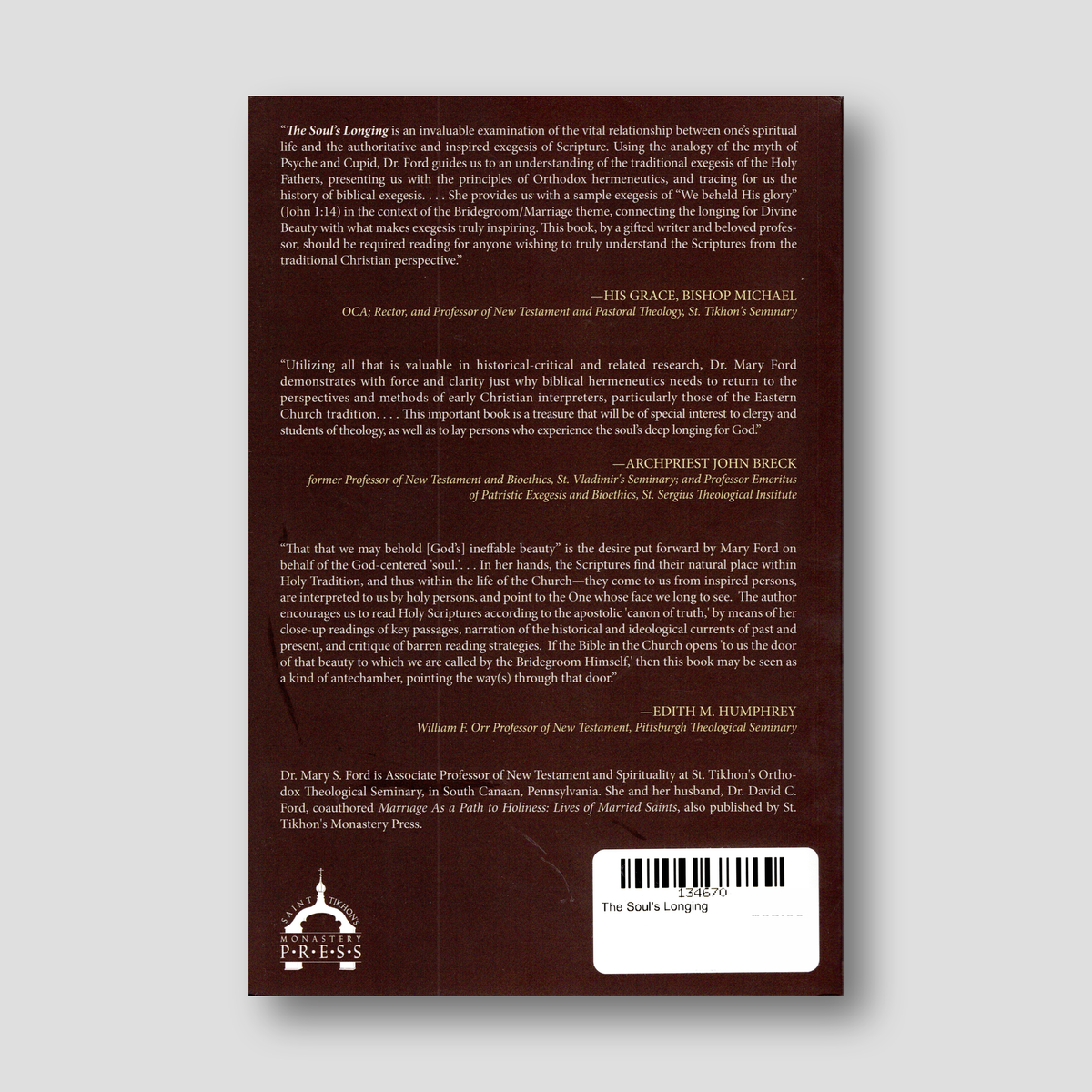 The Soul's Longing — back cover