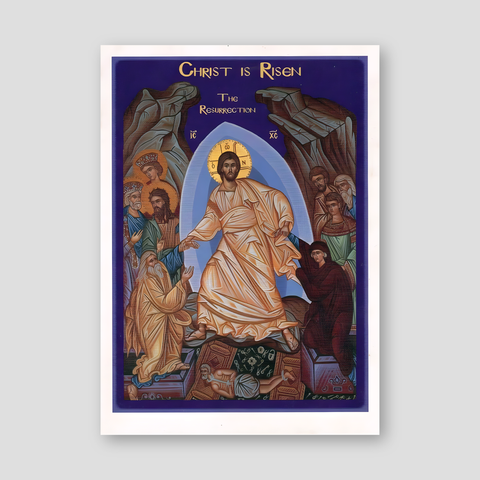 Easter Icon Greeting Cards - Greek & English — front cover