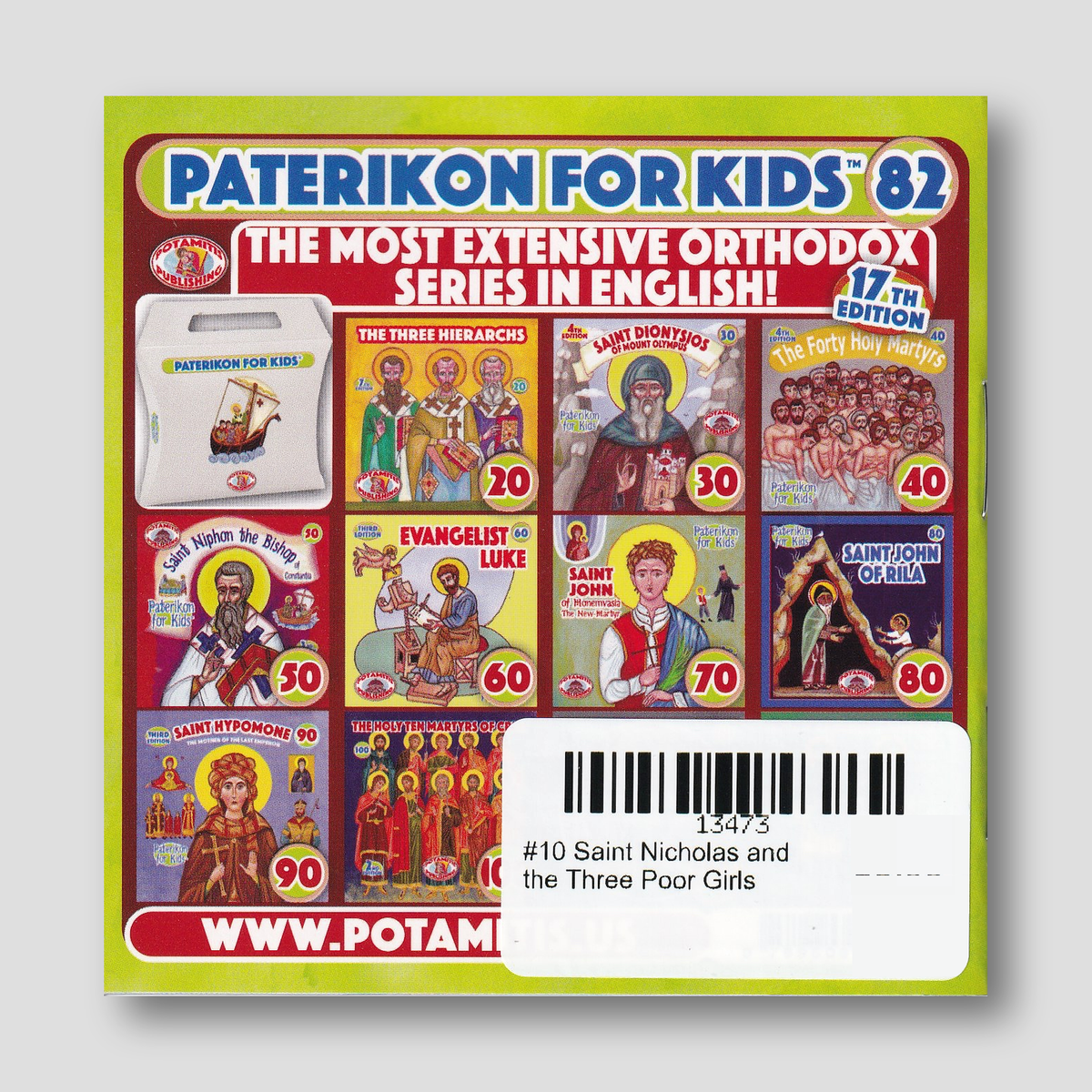 #10 Saint Nicholas and the Three Poor Girls — back cover