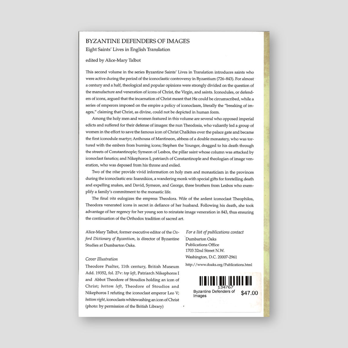 Byzantine Defenders of Images — back cover