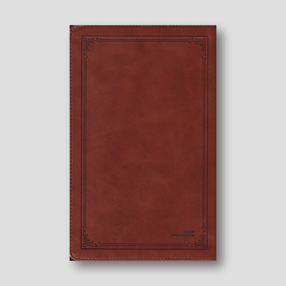 Bible - NKJV End-Of-Verse Reference Bible Compact Large Print Brown (Red Letter Edition) — back cover