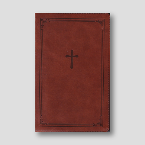 Bible - NKJV End-Of-Verse Reference Bible Compact Large Print Brown (Red Letter Edition) — front cover