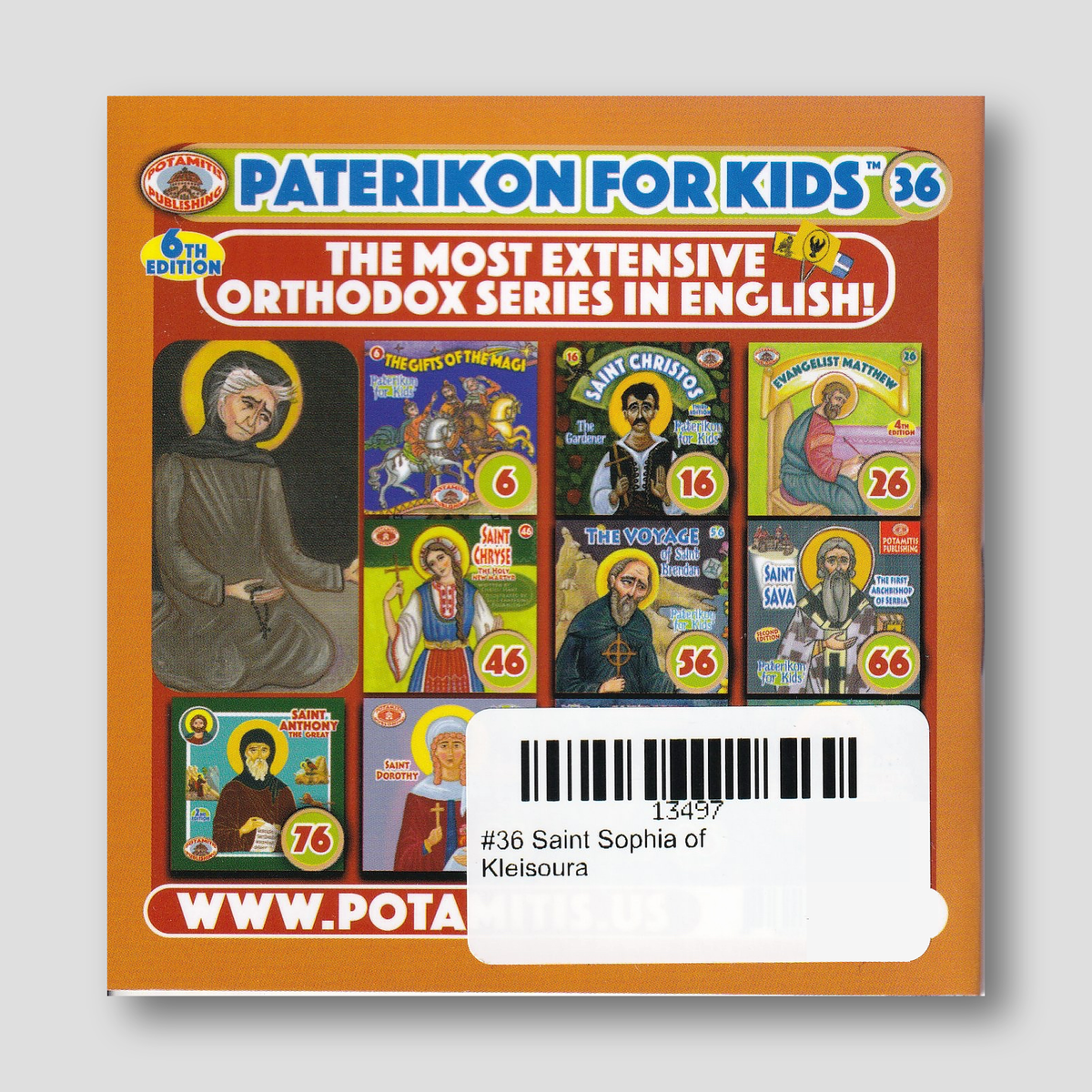 #36 Saint Sophia of Kleisoura — back cover