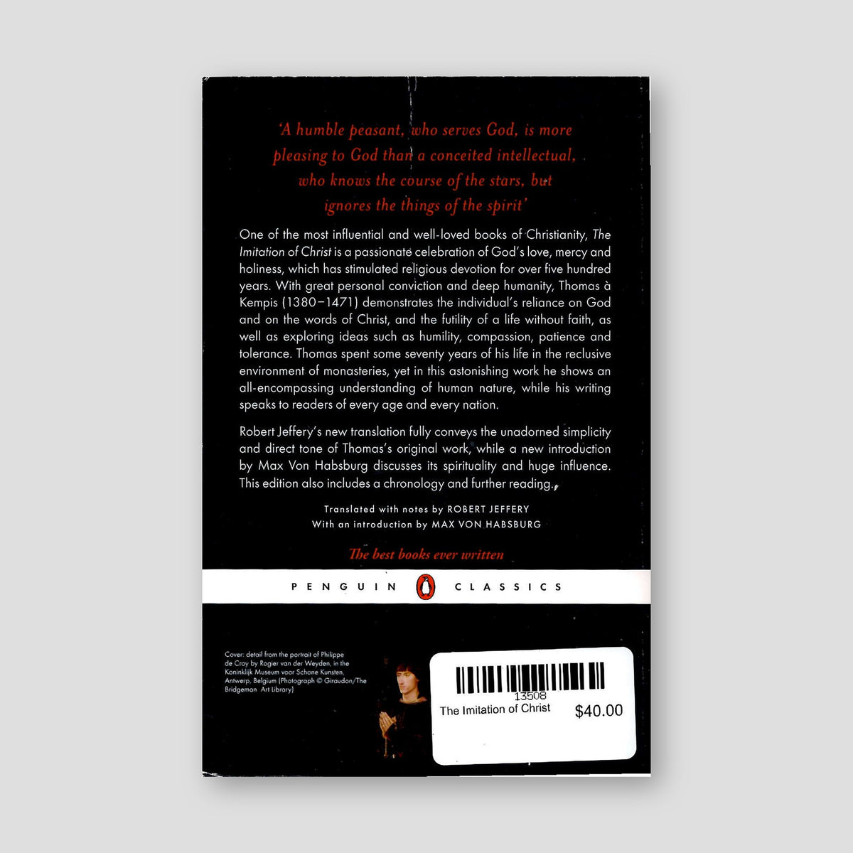 The Imitation of Christ — back cover