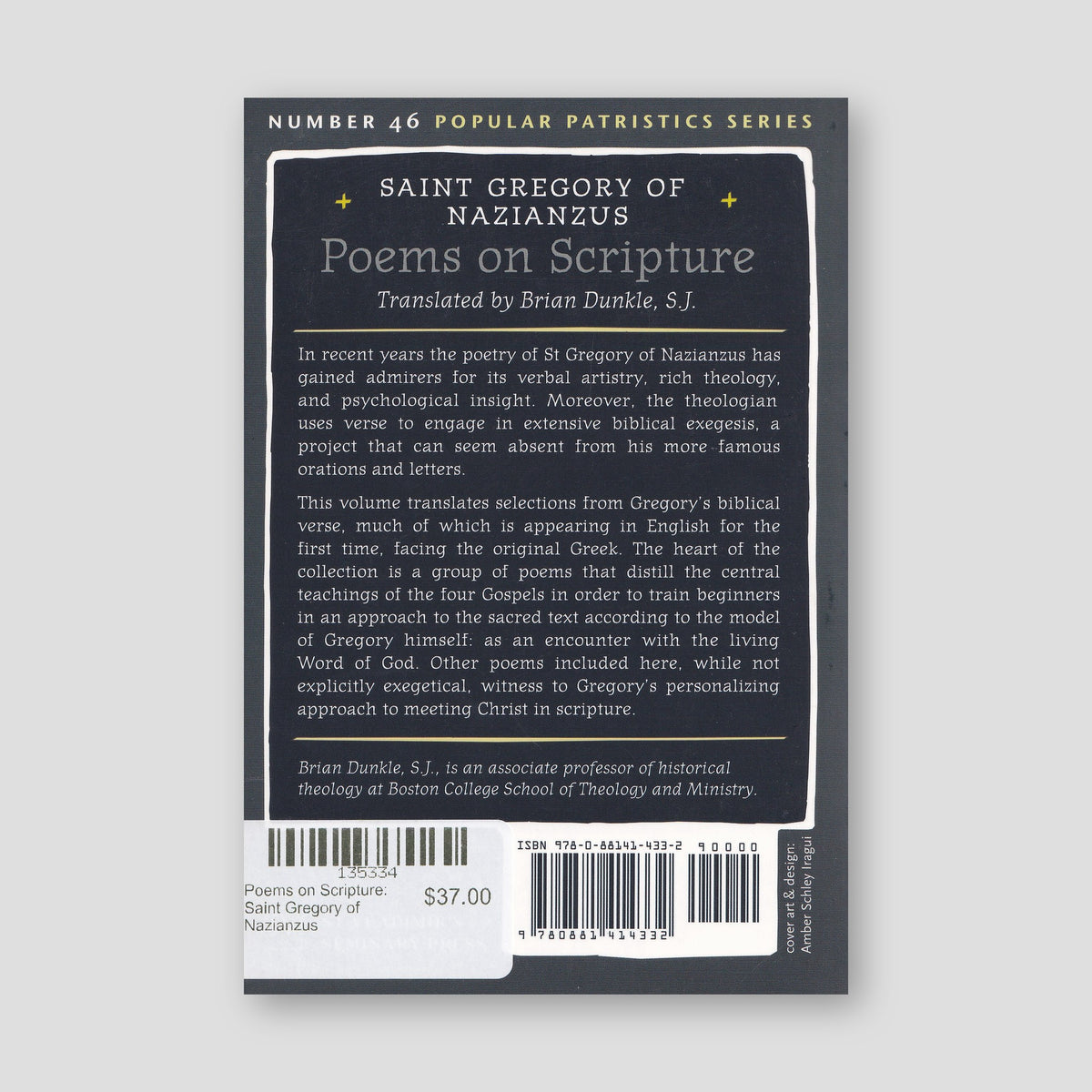 Poems on Scripture: Saint Gregory of Nazianzus — back cover