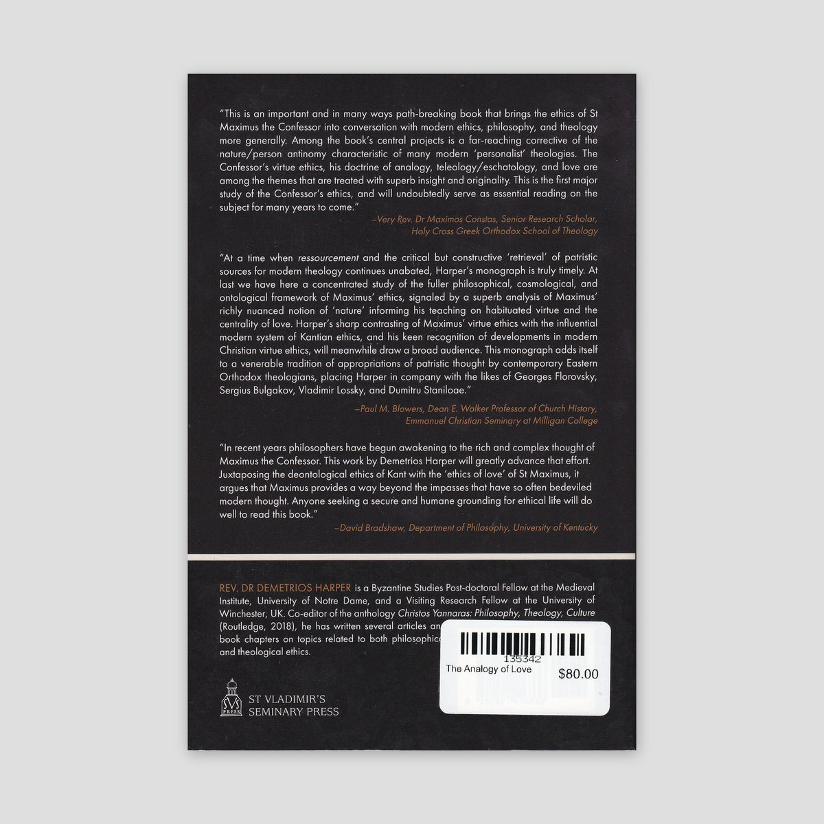 The Analogy of Love — back cover