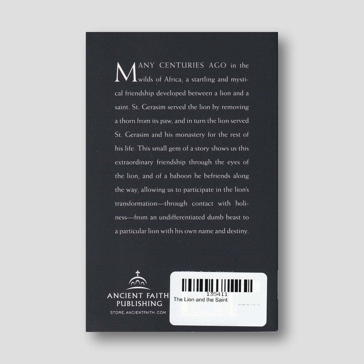The Lion and the Saint — back cover