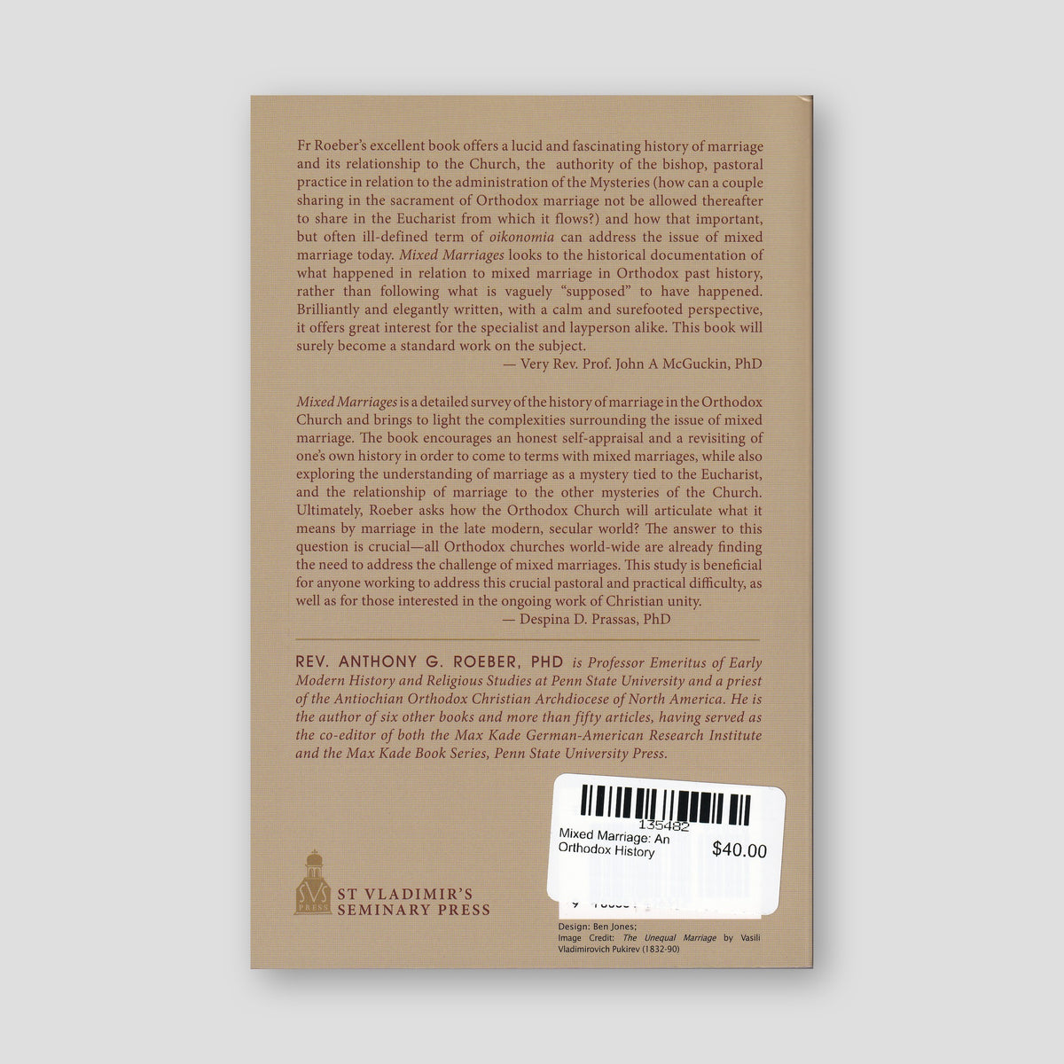Mixed Marriage: An Orthodox History — back cover