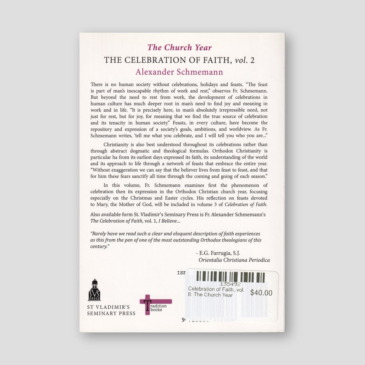 Celebration of Faith, vol. II: The Church Year — back cover
