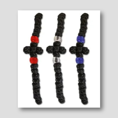 Prayer Rope Bracelet - Medium Knots with Cross (BP-7) — front cover