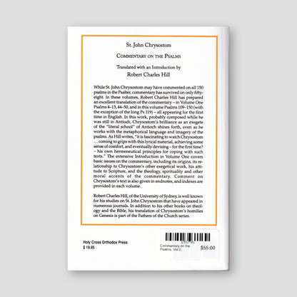Commentary on the Psalms, Vol 2 — back cover
