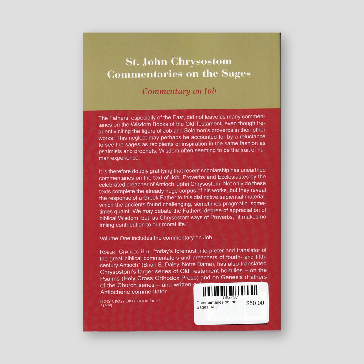 Commentaries on the Sages, Vol 1 — back cover