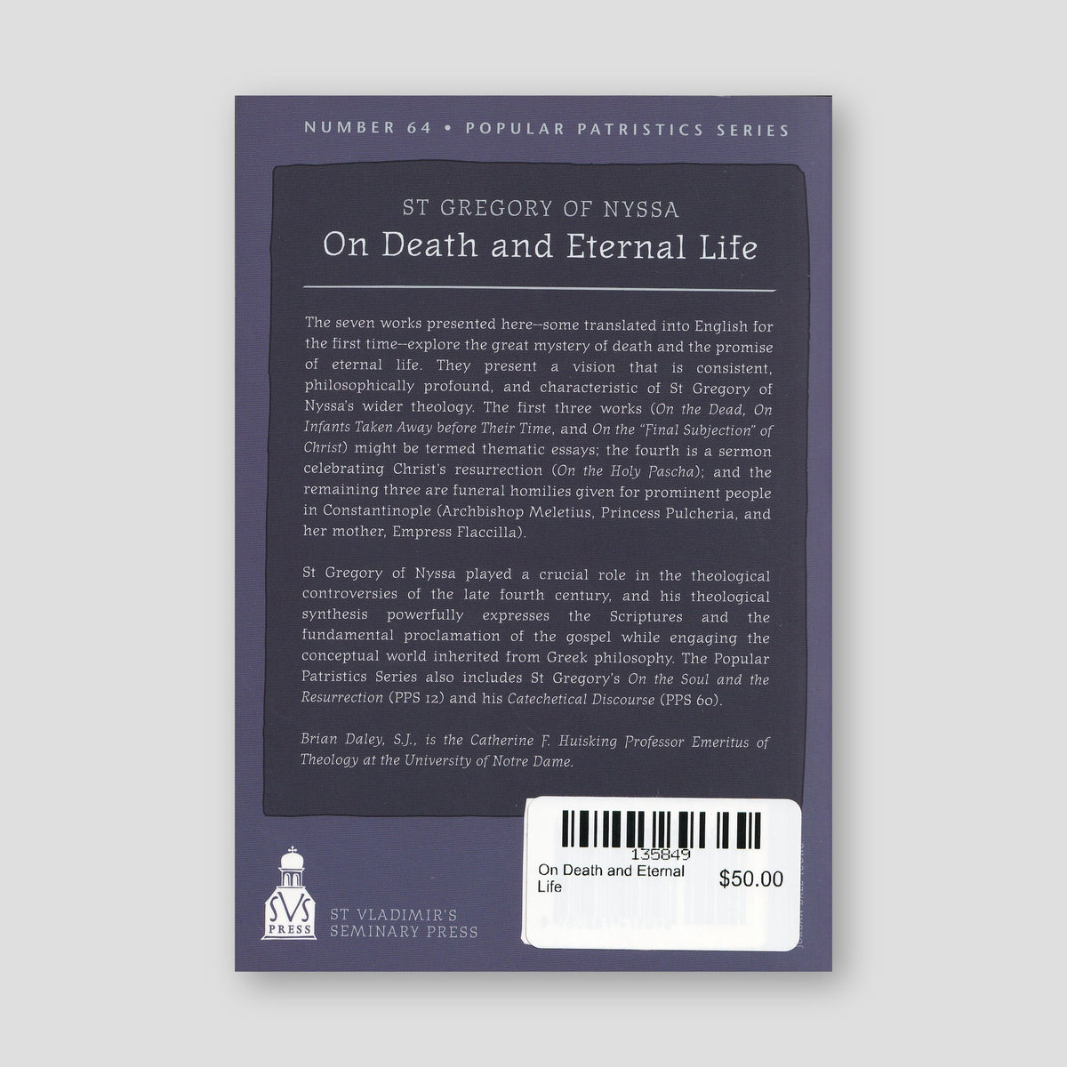 On Death and Eternal Life — back cover