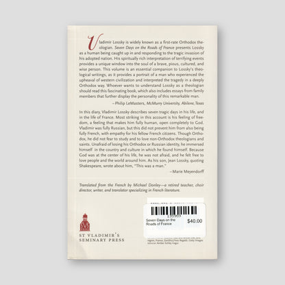 Seven Days on the Roads of France — back cover