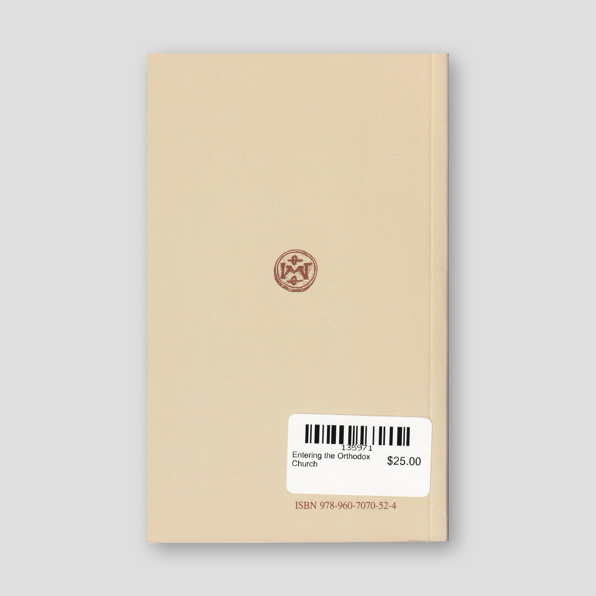 Entering the Orthodox Church — back cover