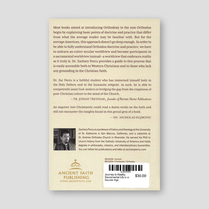 Journey to Reality: Sacramental Life in a Secular Age — back cover