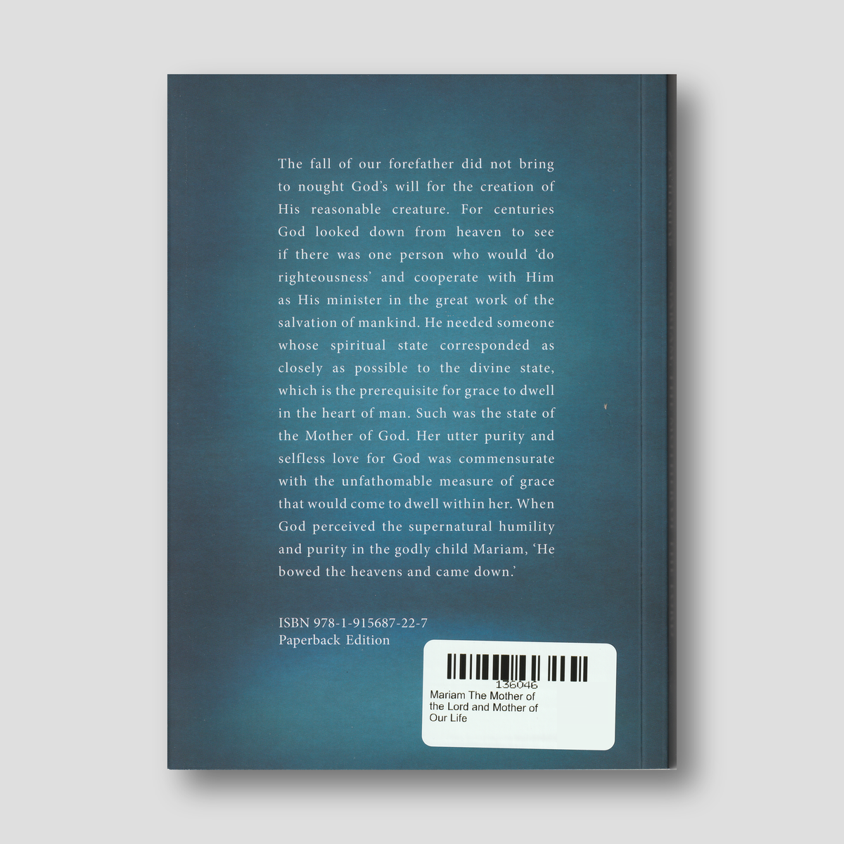 Mariam The Mother of the Lord and Mother of Our Life — back cover