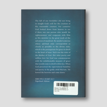 Mariam The Mother of the Lord and Mother of Our Life — back cover