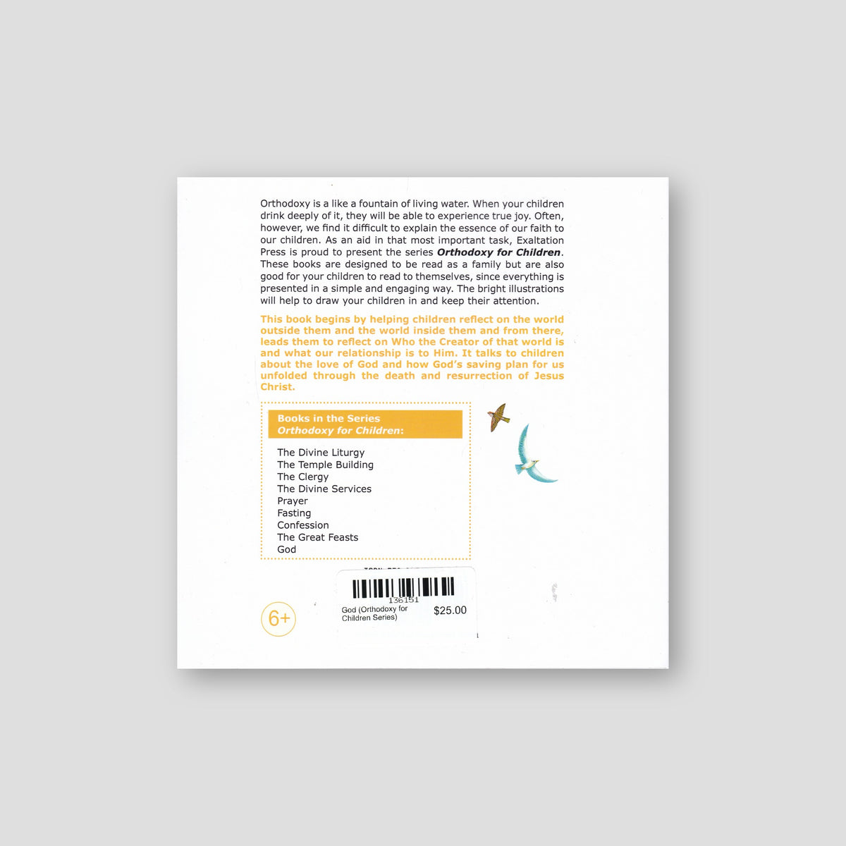 God (Orthodoxy for Children Series) — back cover