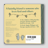 God's Saintly Friends (board book) — back cover