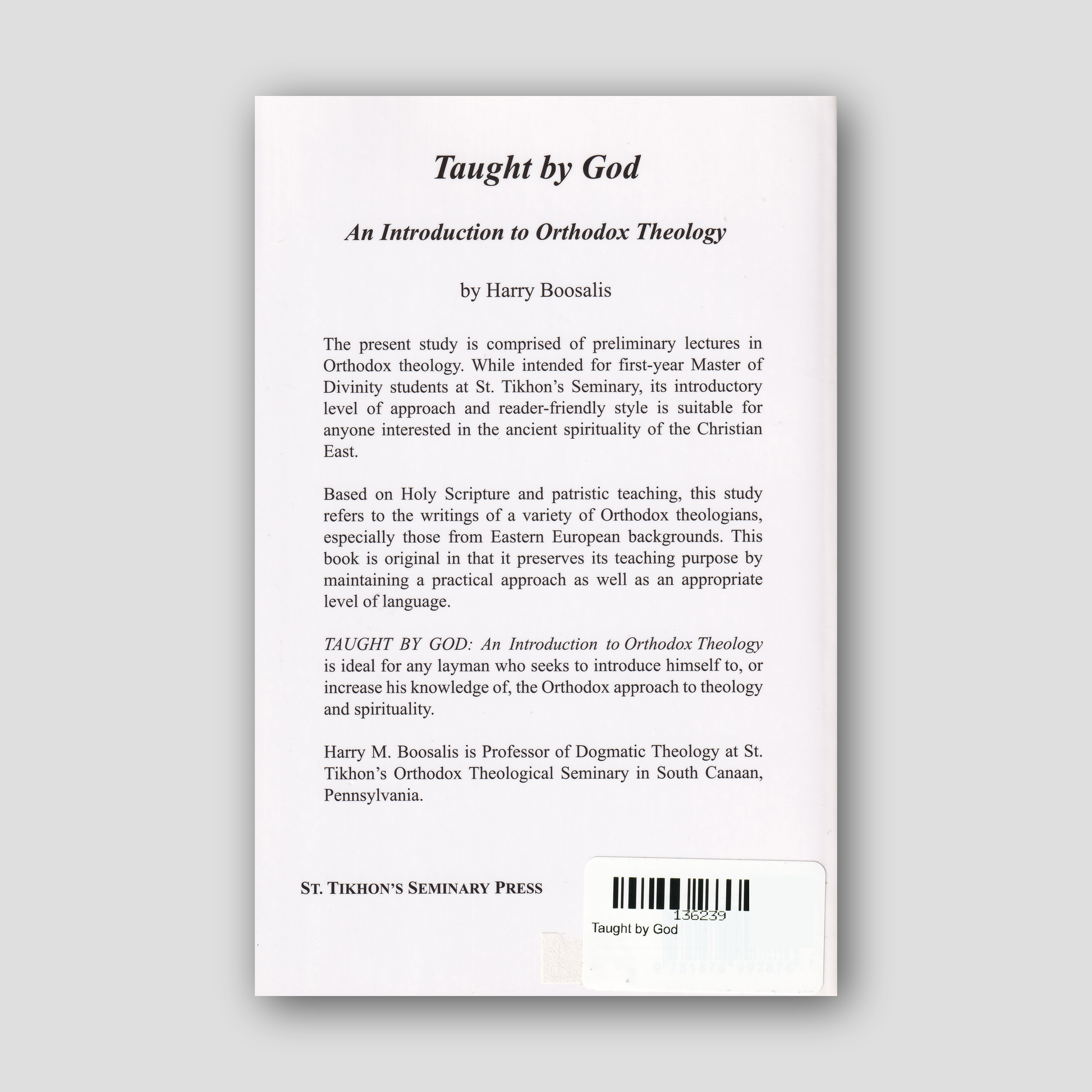 Taught by God — back cover
