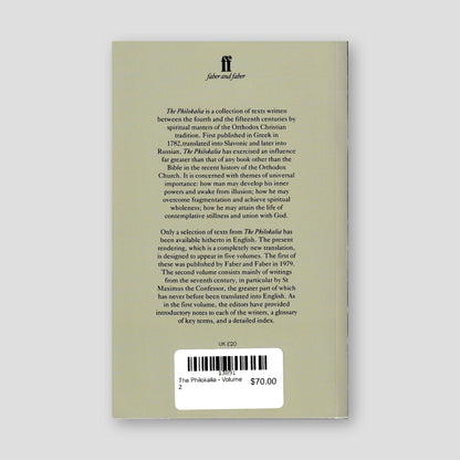 The Philokalia - Volume 2 — back cover