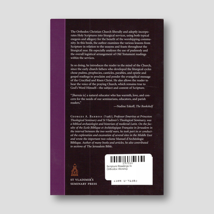 Scripture Readings In Orthodox Worship — back cover