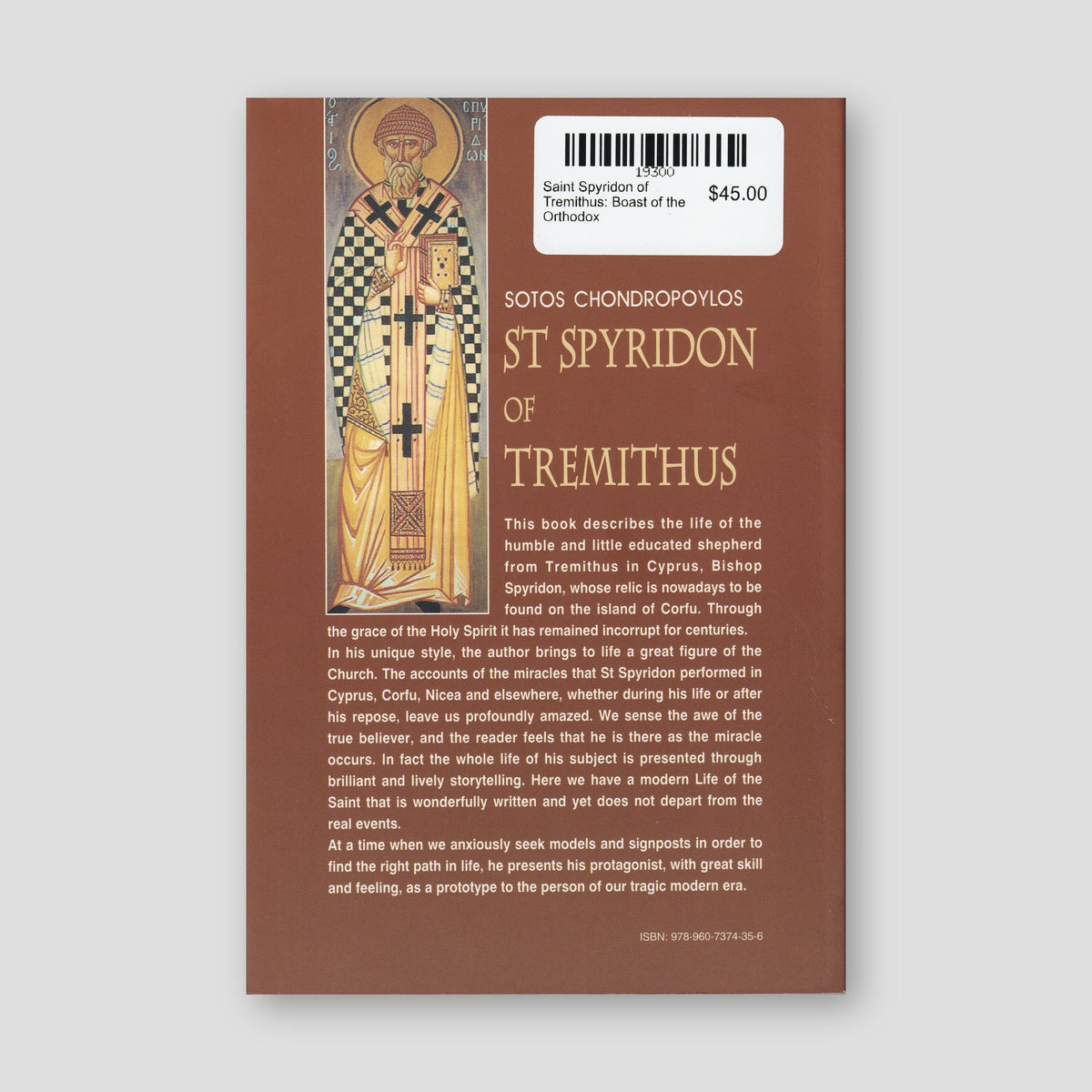 Saint Spyridon of Tremithus: Boast of the Orthodox — back cover