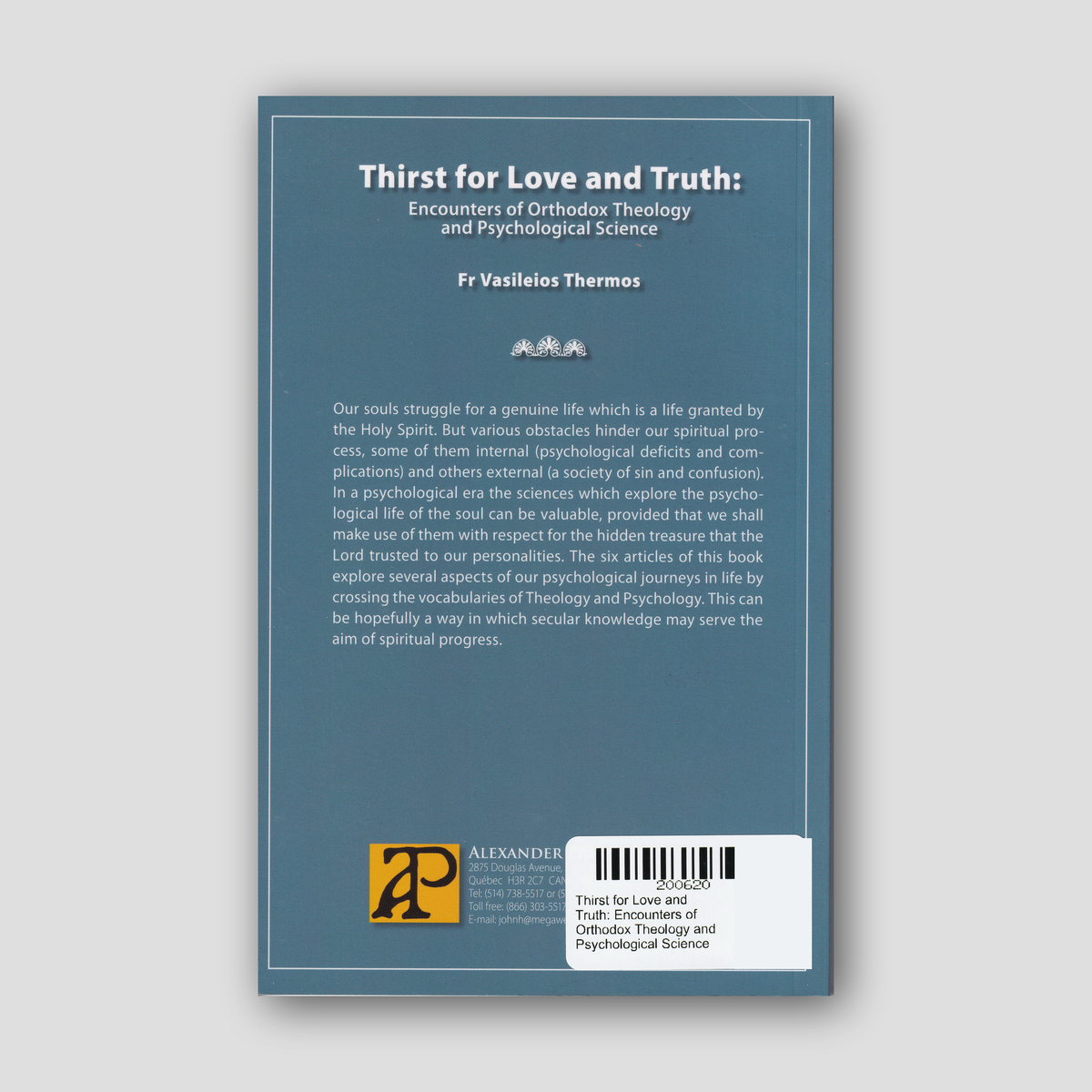 Thirst for Love and Truth: Encounters of Orthodox Theology and Psychological Science — back cover